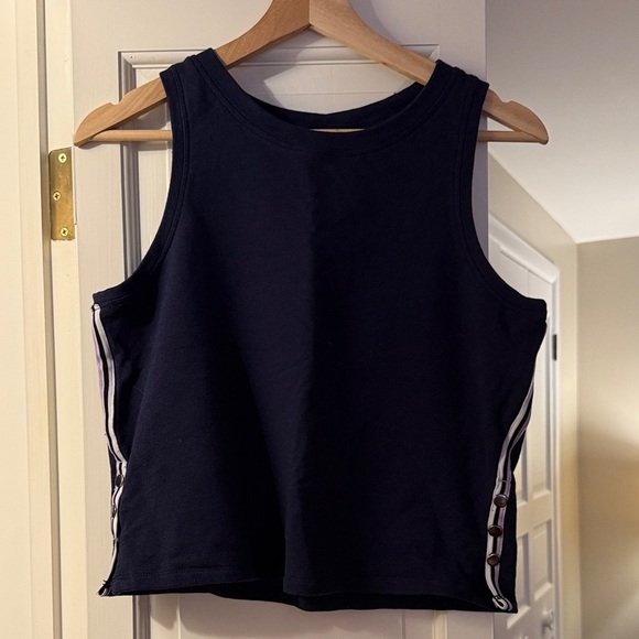 ✨ Splendid Navy Tank Top with Side Stripes & Button Detail Size Small EUC ✨ - Picture 3 of 5